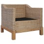 Sillón con cojines ratán natural de vidaXL, Sillones - Ref: Foro24-283075, Precio: 270,99 €, Descuento: %