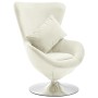 Sillón egg giratorio de terciopelo con cojín color crema de vidaXL, Sillones - Ref: Foro24-326216, Precio: 246,48 €, Descuent...