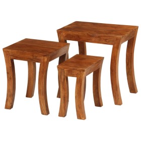 Stackable tables 3 pieces solid brown acacia wood 50x35x50 cm by vidaXL, Side tables - Ref: Foro24-246101, Price: 185,99 €, D...