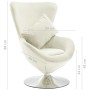 Sillón egg giratorio de terciopelo con cojín color crema de vidaXL, Sillones - Ref: Foro24-326216, Precio: 246,48 €, Descuent...