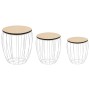 Set of 3 coffee tables made of poplar plywood and iron. by vidaXL, Coffee table - Ref: Foro24-246837, Price: 60,15 €, Discoun...