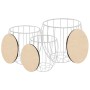 Set of 3 coffee tables made of poplar plywood and iron. by vidaXL, Coffee table - Ref: Foro24-246837, Price: 60,15 €, Discoun...