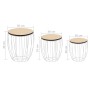 Set of 3 coffee tables made of poplar plywood and iron. by vidaXL, Coffee table - Ref: Foro24-246837, Price: 60,15 €, Discoun...