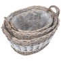 Wicker flower bed with PE lining 3 units by vidaXL, Pots and planters - Ref: Foro24-246831, Price: 46,99 €, Discount: %