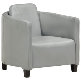 Sillón de cuero auténtico gris de vidaXL, Sillones - Ref: Foro24-283763, Precio: 217,99 €, Descuento: %