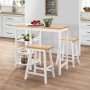 Set of 3-piece high kitchen table in white MDF by vidaXL, Furniture sets for kitchens and dining rooms - Ref: Foro24-245364, ...