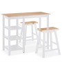 Set of 3-piece high kitchen table in white MDF by vidaXL, Furniture sets for kitchens and dining rooms - Ref: Foro24-245364, ...