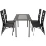 Conjunto de comedor de cinco piezas negro de vidaXL, muebles para cocinas y comedores - Ref: Foro24-242908, Precio: 328,99 €,...