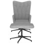 Silla de relajación con reposapiés tela gris claro de vidaXL, Sillones - Ref: Foro24-327578, Precio: 91,68 €, Descuento: %