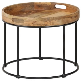 Mesa de centro de madera maciza de mango y acero 50x40 cm de vidaXL, Mesas de centro - Ref: Foro24-246672, Precio: 126,99 €, ...