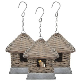 Birdhouses 3 units wicker by vidaXL, Birdhouses - Ref: Foro24-246835, Price: 34,99 €, Discount: %