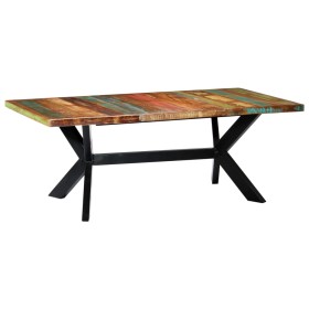 Recycled solid wood dining table 200x100x75 cm by vidaXL, Kitchen and dining tables - Ref: Foro24-247429, Price: 468,10 €, Di...