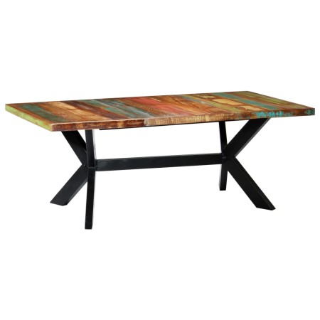 Recycled solid wood dining table 200x100x75 cm by vidaXL, Kitchen and dining tables - Ref: Foro24-247429, Price: 501,77 €, Di...