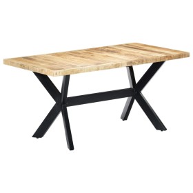 Solid rough mango wood dining table 160x80x75 cm by vidaXL, Kitchen and dining tables - Ref: Foro24-247433, Price: 416,41 €, ...