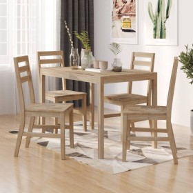 5-piece solid acacia wood dining set by vidaXL, Furniture sets for kitchens and dining rooms - Ref: Foro24-3106441, Price: 42...