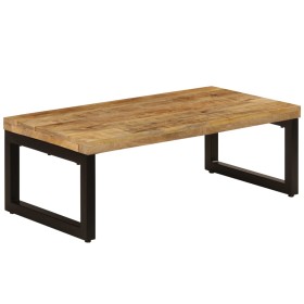 Mesa de centro madera maciza de mango y acero 100x50x35 cm de vidaXL, Mesas de centro - Ref: Foro24-247337, Precio: 176,21 €,...