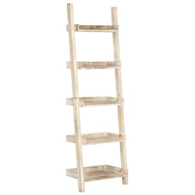 White ladder shelf 75x37x205 cm solid mango wood by vidaXL, Bookcases and shelves - Ref: Foro24-247872, Price: 182,99 €, Disc...