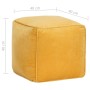 Yellow cotton velvet pouf 40x40x40 cm by vidaXL, Ottomans - Ref: Foro24-284030, Price: 66,15 €, Discount: %