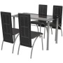 Conjunto de comedor de cinco piezas negro de vidaXL, muebles para cocinas y comedores - Ref: Foro24-242912, Precio: 284,69 €,...