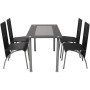 Conjunto de comedor de cinco piezas negro de vidaXL, muebles para cocinas y comedores - Ref: Foro24-242912, Precio: 284,69 €,...