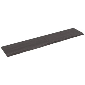 Dark brown treated oak wood wall shelf 200x40x(2-4)cm by vidaXL, Shelves and shelves - Ref: Foro24-363846, Price: 80,78 €, Di...