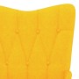 Silla de relajación con reposapiés tela amarillo mostaza de vidaXL, Sillones - Ref: Foro24-327585, Precio: 88,41 €, Descuento: %