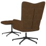 Silla de relajación con reposapiés de tela marrón de vidaXL, Sillones - Ref: Foro24-327581, Precio: 112,24 €, Descuento: %