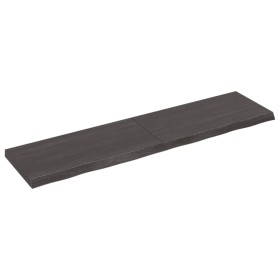 Wandregal aus dunkelbraun behandeltem Eichenholz, 120 x 30 x (2-4) cm von vidaXL, Regale und Regale - Ref: Foro24-363812, Pre...