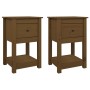 Bedside tables 2 units made of pine wood in honey brown color, measuring 40x35x61.5 cm. by vidaXL, Lockers and storage cabine...