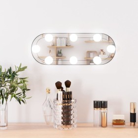 Oval wall mirror with glass LED lights 15x40 cm by vidaXL, Mirrors - Ref: Foro24-3189158, Price: 21,56 €, Discount: %