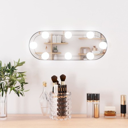 Oval wall mirror with glass LED lights 15x40 cm by vidaXL, Mirrors - Ref: Foro24-3189158, Price: 21,55 €, Discount: %