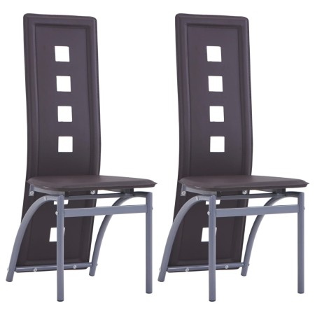 Sillas de comedor 2 unidades cuero sintético marrón de vidaXL, Sillas de comedor - Ref: Foro24-281709, Precio: 109,13 €, Desc...