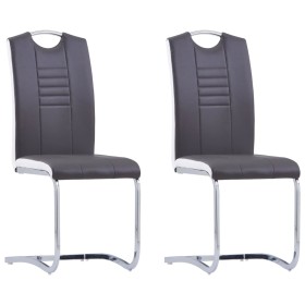 Cantilever dining chairs 2 units synthetic leather gray by vidaXL, dining chairs - Ref: Foro24-281773, Price: 159,22 €, Disco...