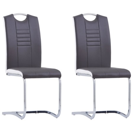 Cantilever dining chairs 2 units synthetic leather gray by vidaXL, dining chairs - Ref: Foro24-281773, Price: 158,84 €, Disco...