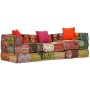 Modular 3-seater patchwork fabric pouf by vidaXL, Cushions for chairs and sofas - Ref: Foro24-244979, Price: 565,64 €, Discou...