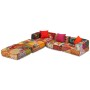 Modular 3-seater patchwork fabric pouf by vidaXL, Cushions for chairs and sofas - Ref: Foro24-244979, Price: 565,64 €, Discou...