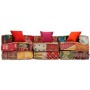 Modular 3-seater patchwork fabric pouf by vidaXL, Cushions for chairs and sofas - Ref: Foro24-244979, Price: 565,64 €, Discou...