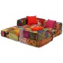 Modular 3-seater patchwork fabric pouf by vidaXL, Cushions for chairs and sofas - Ref: Foro24-244979, Price: 565,64 €, Discou...