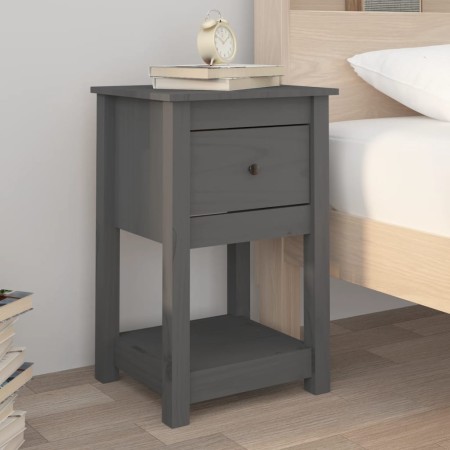 Bedside table solid gray pine wood 40x35x61.5 cm by vidaXL, Lockers and storage cabinets - Ref: Foro24-821733, Price: 47,99 €...