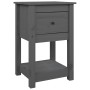 Bedside table solid gray pine wood 40x35x61.5 cm by vidaXL, Lockers and storage cabinets - Ref: Foro24-821733, Price: 47,99 €...