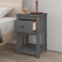 Bedside table solid gray pine wood 40x35x61.5 cm by vidaXL, Lockers and storage cabinets - Ref: Foro24-821733, Price: 47,99 €...