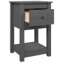 Bedside table solid gray pine wood 40x35x61.5 cm by vidaXL, Lockers and storage cabinets - Ref: Foro24-821733, Price: 47,99 €...