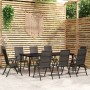 Juego de comedor para jardín 9 piezas negro de vidaXL, Conjuntos de jardín - Ref: Foro24-3099112, Precio: 659,99 €, Descuento: %