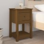 Mesita de noche madera maciza de pino marrón miel 40x35x61,5 cm de vidaXL, Taquillas y armarios de almacenamiento - Ref: Foro...