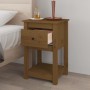 Mesita de noche madera maciza de pino marrón miel 40x35x61,5 cm de vidaXL, Taquillas y armarios de almacenamiento - Ref: Foro...