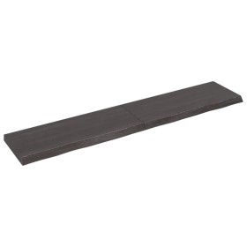 Wall shelf made of dark brown treated oak wood, 200x40x(2-6)cm by vidaXL, Shelves and shelves - Ref: Foro24-363847, Price: 96...