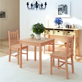 3-piece pine wood dining set by vidaXL, Furniture sets for kitchens and dining rooms - Ref: Foro24-242956, Price: 224,99 €, D...