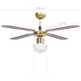 Ventilador de techo con lámpara marrón 106 cm de vidaXL, Ventiladores de techo - Ref: Foro24-51486, Precio: 97,01 €, Descuent...