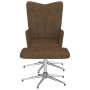 Sillón de relax con reposapiés tela marrón de vidaXL, Sillones - Ref: Foro24-327603, Precio: 91,99 €, Descuento: %