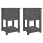 Bedside tables 2 units solid pine wood gray 40x35x61.5 cm by vidaXL, Lockers and storage cabinets - Ref: Foro24-821734, Price...